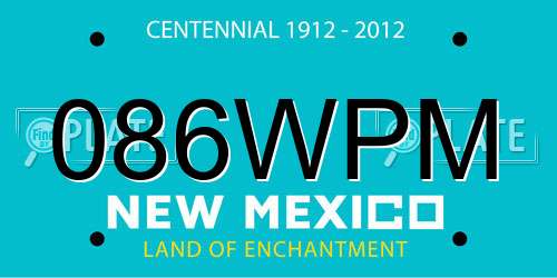 086WPM New Mexico License Plate