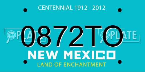 0872TO New Mexico License Plate