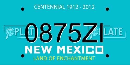0875ZI New Mexico License Plate