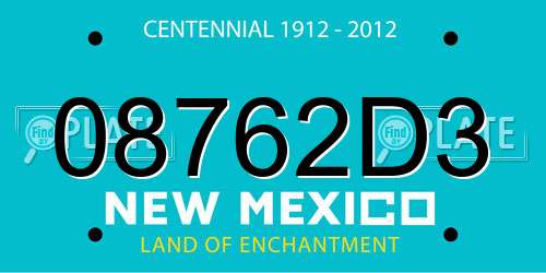 08762D3 New Mexico License Plate