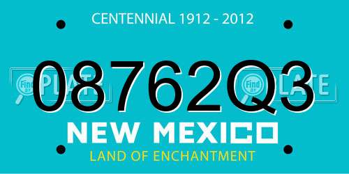 08762Q3 New Mexico License Plate