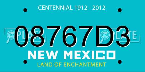 08767D3 New Mexico License Plate