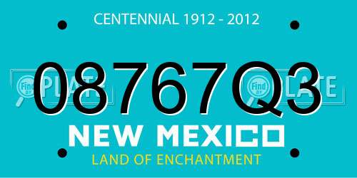 08767Q3 New Mexico License Plate