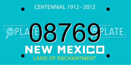 08769 New Mexico License Plate