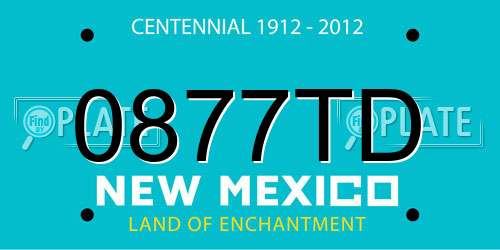 0877TD New Mexico License Plate