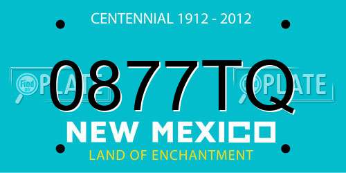 0877TQ New Mexico License Plate