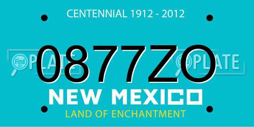 0877ZO New Mexico License Plate