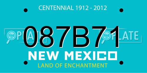 087B71 New Mexico License Plate