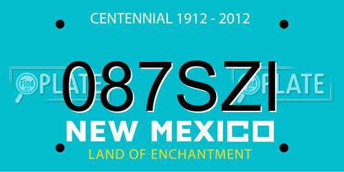 087SZI New Mexico License Plate