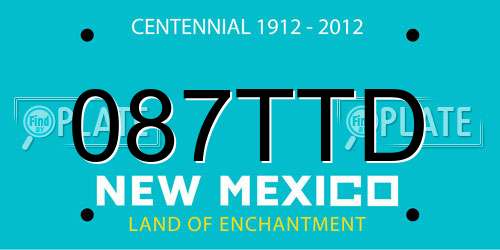 087TTD New Mexico License Plate