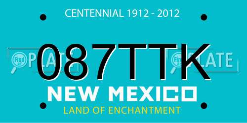 087TTK New Mexico License Plate