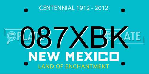 087XBK New Mexico License Plate