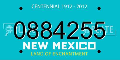 0884255 New Mexico License Plate