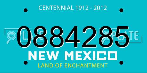 0884285 New Mexico License Plate