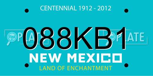 088KB1 New Mexico License Plate