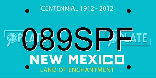 089SPF New Mexico License Plate