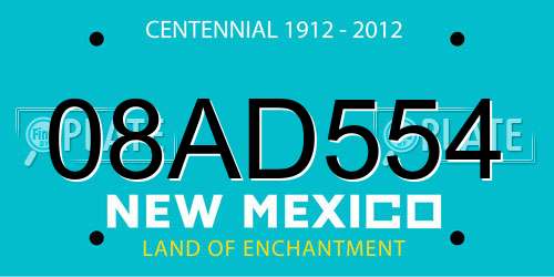 08AD554 New Mexico License Plate