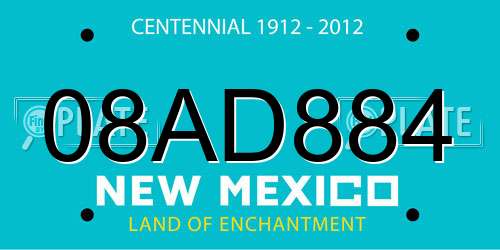 08AD884 New Mexico License Plate