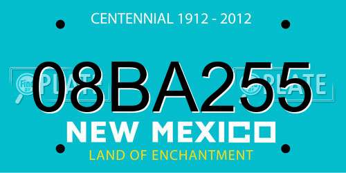 08BA255 New Mexico License Plate