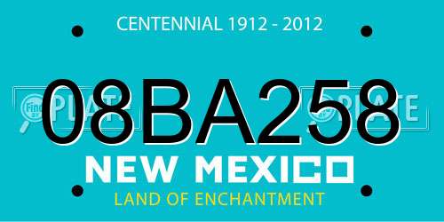 08BA258 New Mexico License Plate
