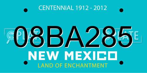 08BA285 New Mexico License Plate