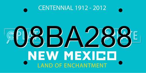 08BA288 New Mexico License Plate