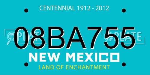 08BA755 New Mexico License Plate