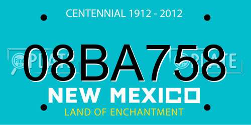 08BA758 New Mexico License Plate
