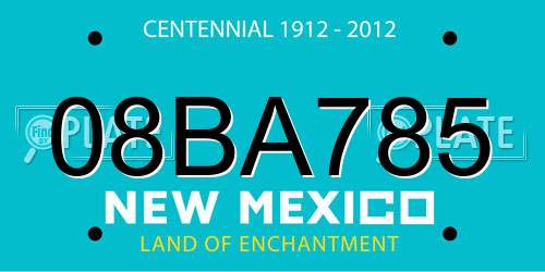 08BA785 New Mexico License Plate