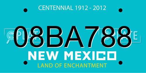 08BA788 New Mexico License Plate