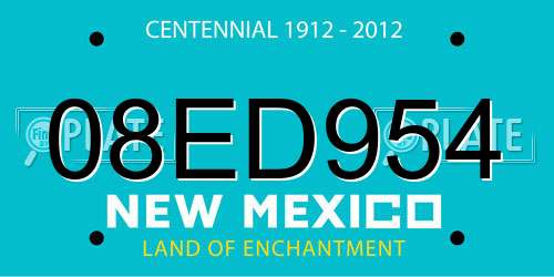 08ED954 New Mexico License Plate