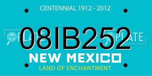 08IB252 New Mexico License Plate
