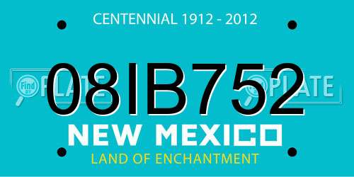 08IB752 New Mexico License Plate