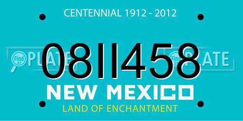 08II458 New Mexico License Plate