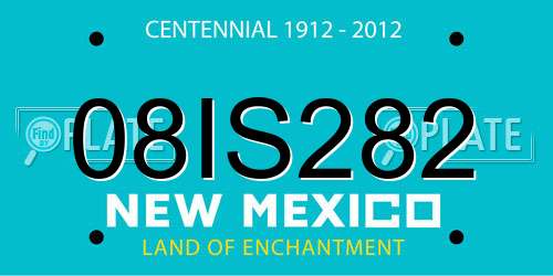 08IS282 New Mexico License Plate