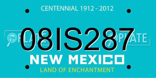 08IS287 New Mexico License Plate