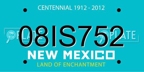 08IS752 New Mexico License Plate