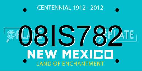 08IS782 New Mexico License Plate