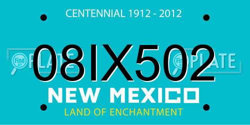 08IX502 New Mexico License Plate