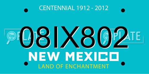 08IX802 New Mexico License Plate