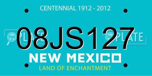 08JS127 New Mexico License Plate