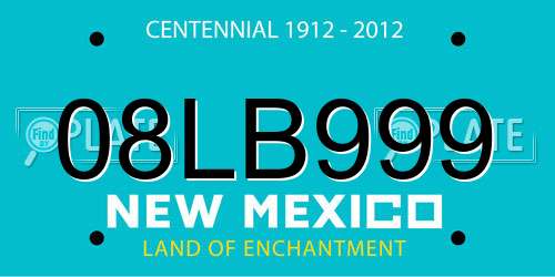 08LB999 New Mexico License Plate