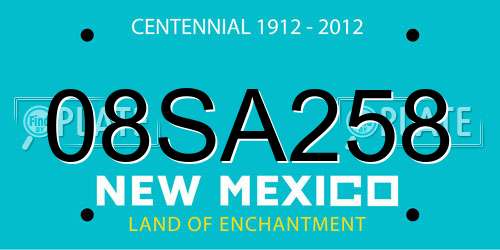 08SA258 New Mexico License Plate