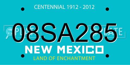 08SA285 New Mexico License Plate