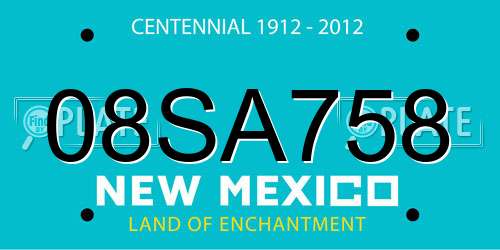 08SA758 New Mexico License Plate