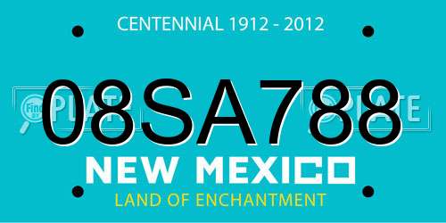 08SA788 New Mexico License Plate
