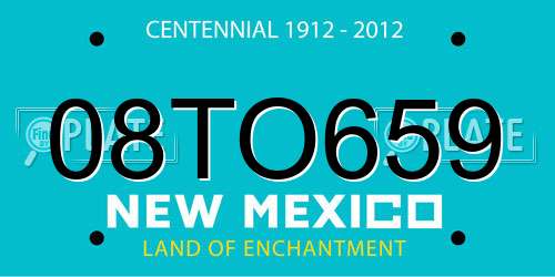 08TO659 New Mexico License Plate