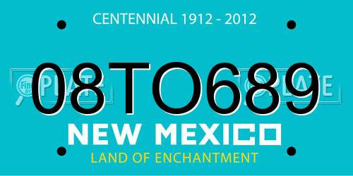 08TO689 New Mexico License Plate