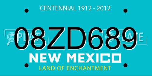 08ZD689 New Mexico License Plate