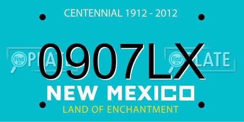 0907LX New Mexico License Plate